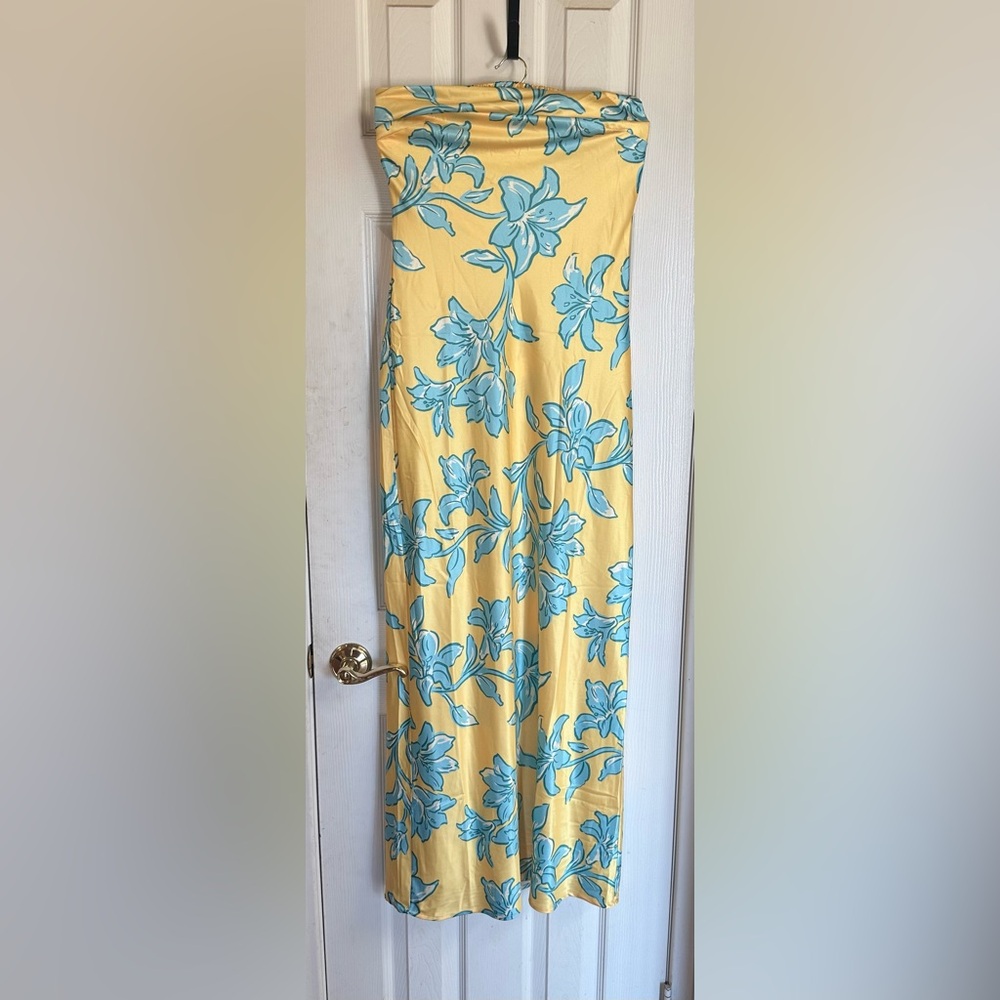 Floral Yellow and Blue Women's dress